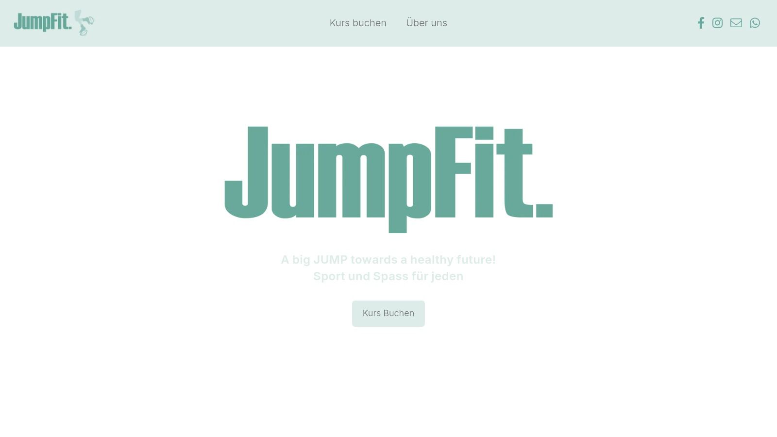 Die Website von JumpFit zeigt einen klaren Kurskalender für Jumping Fitness Kurse in der Nähe.