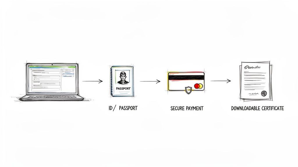 Guía de seguros medicos para extranjeros en españa: el mejor plan para ti 4 Proceso digital para obtener un certificado: desde el formulario en línea hasta la descarga, con verificación de ID y pago seguro.