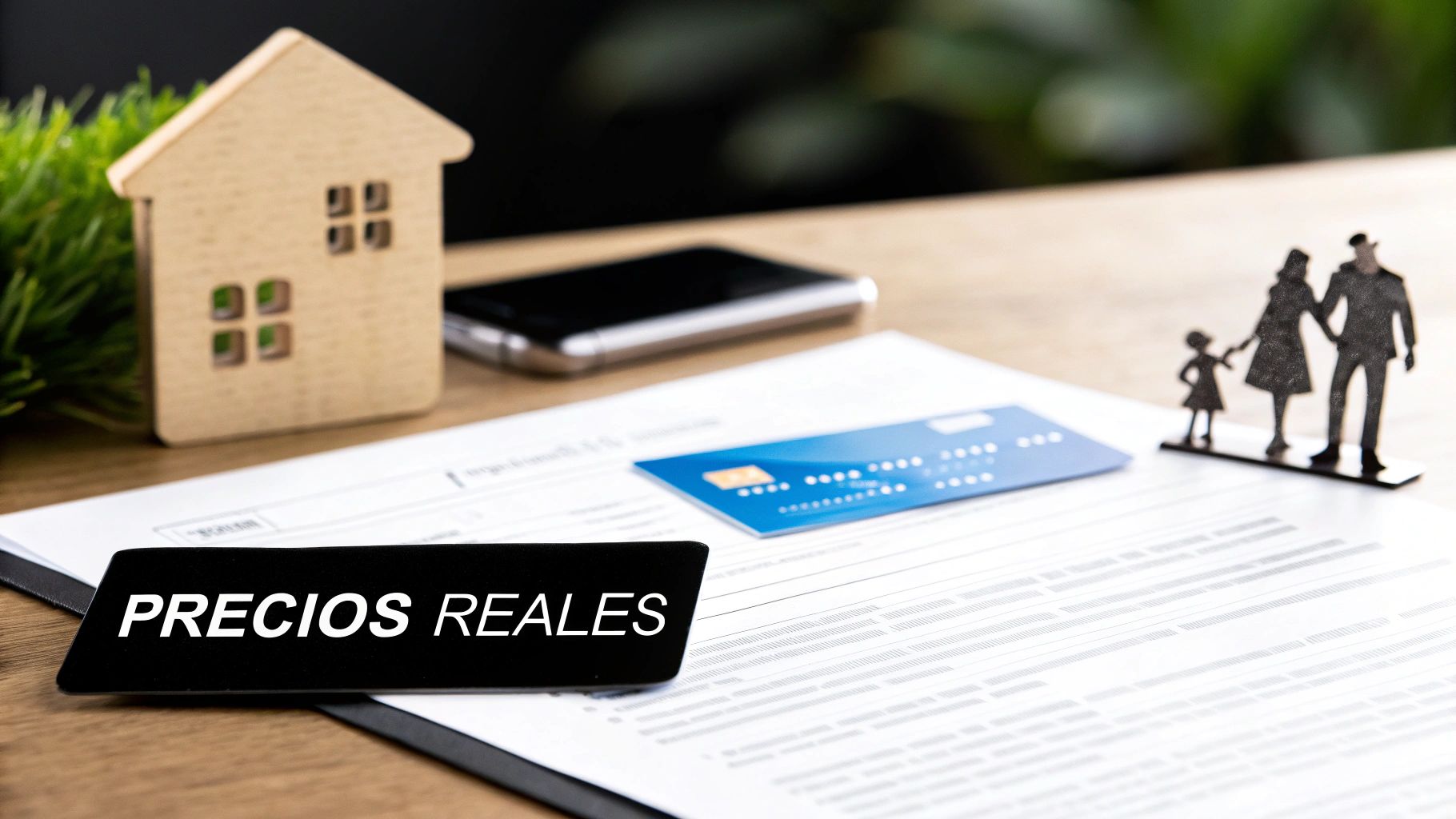 Casa, familia y finanzas: Precios reales para tu hogar y futuro, con tarjeta y móvil.