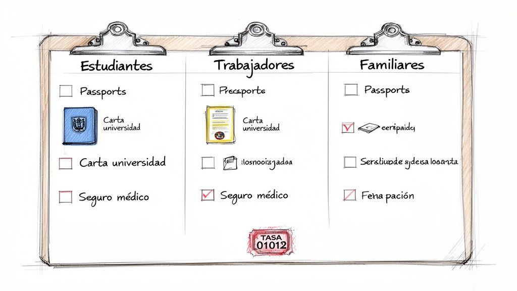 Guía definitiva: cómo obtener nie en españa en pocos pasos 3 Checklist de documentos para NIE en España para estudiantes, trabajadores y familiares con sellos de aprobación.