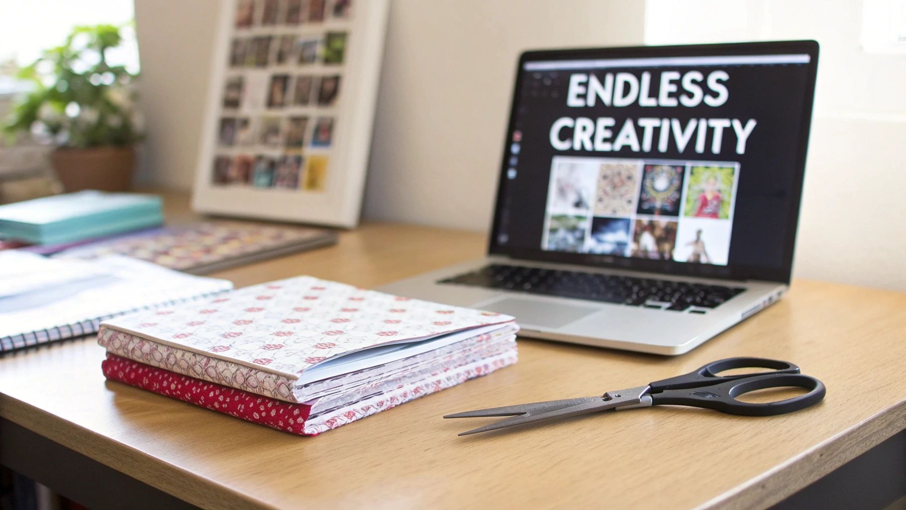 A colorful collection of printable scrapbook paper designs spread out on a table.