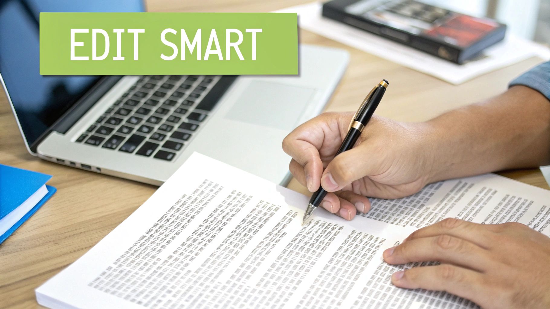 A person using a laptop with charts and graphs on the screen, representing strategic planning for an essay.