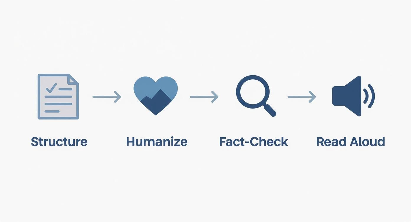 Infographic about how to humanize ai text