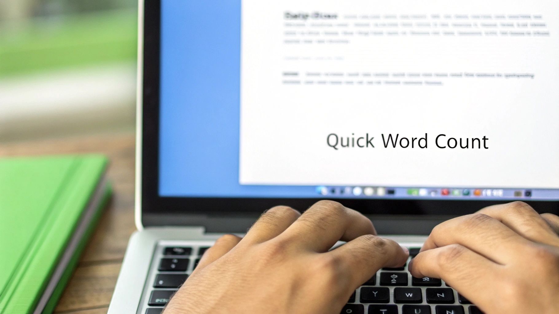 A screenshot showing the word count pop-up box in Google Docs, highlighting the pages, words, and characters.