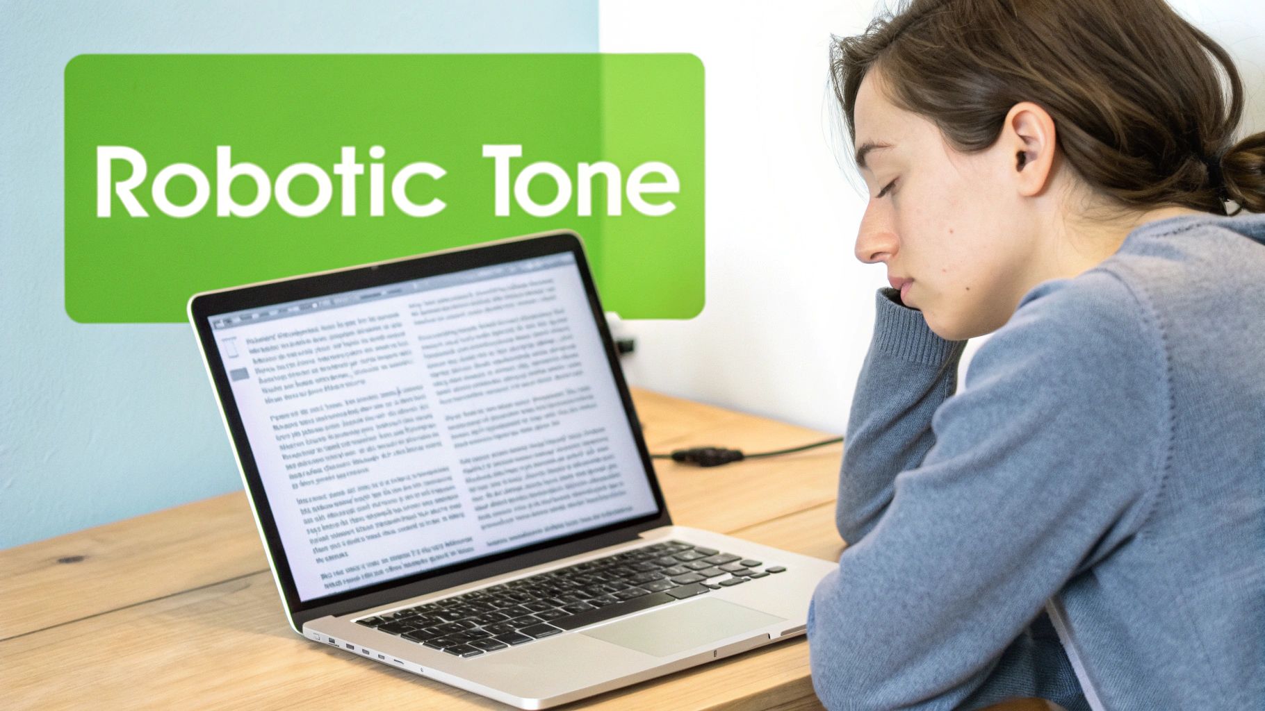 Close-up shot of a humanoid robot's face with intricate wiring visible