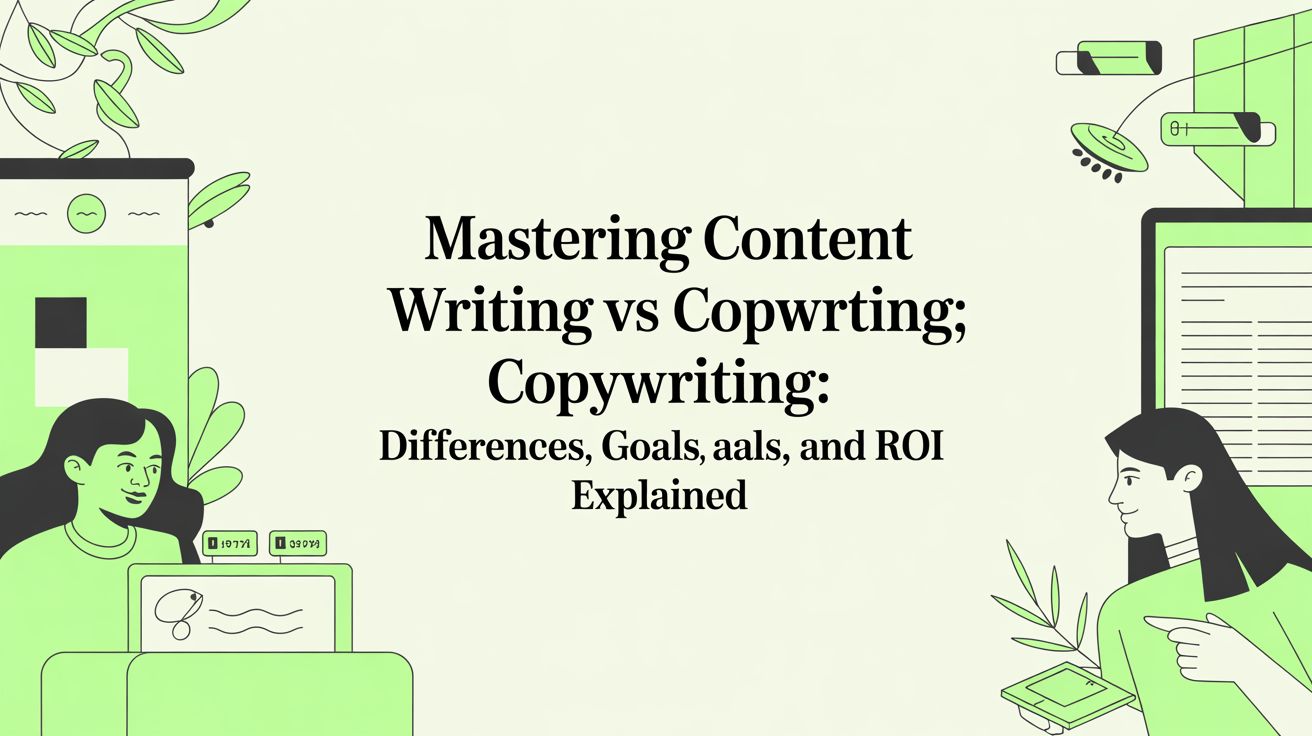 Mastering content writing vs copywriting: Differences, goals, and ROI explained