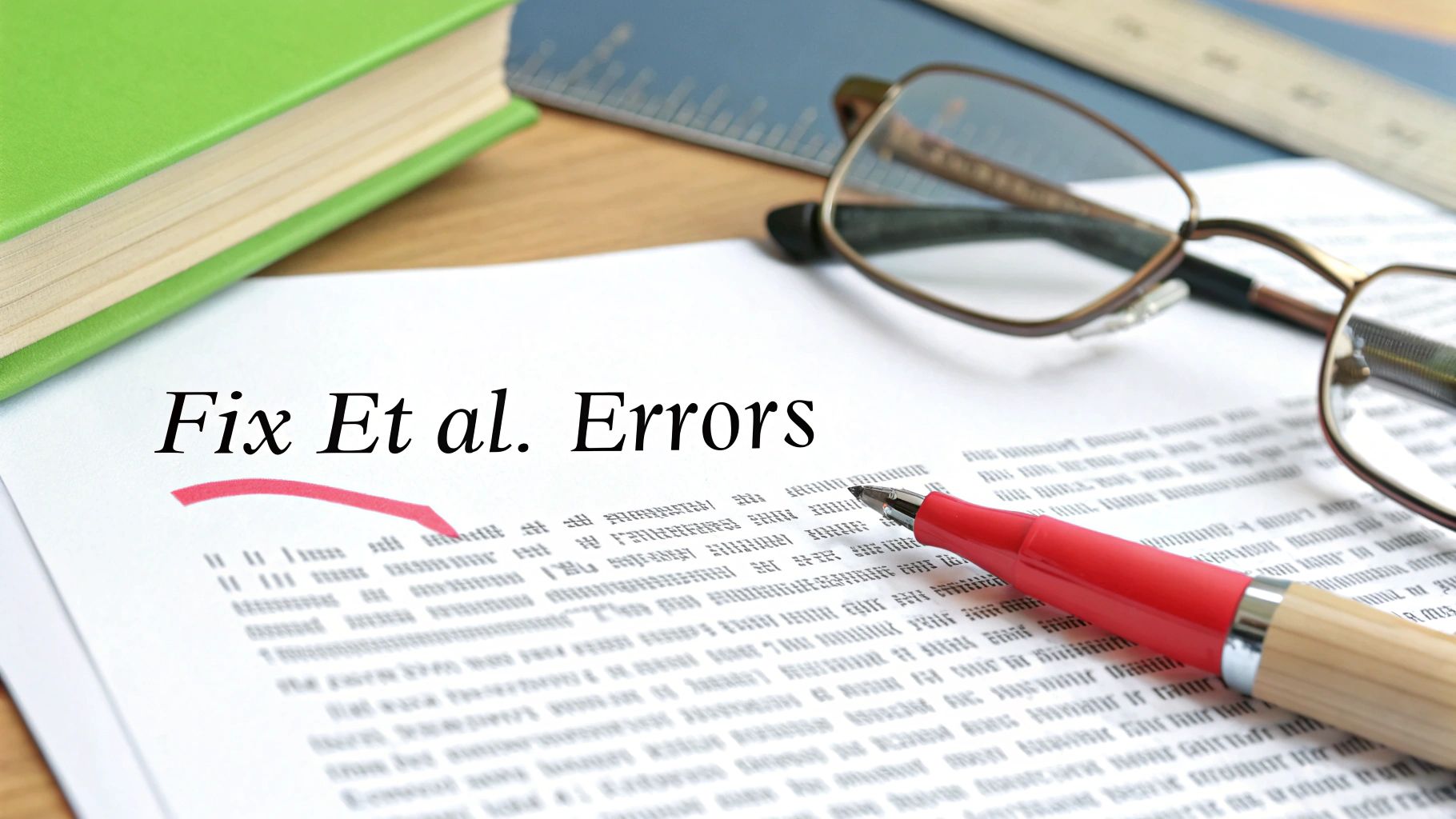 A checklist on a clipboard with a red pen marking items, symbolizing error checking and correction.