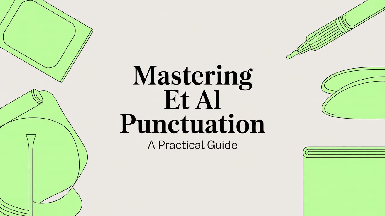 Mastering Et Al Punctuation A Practical Guide