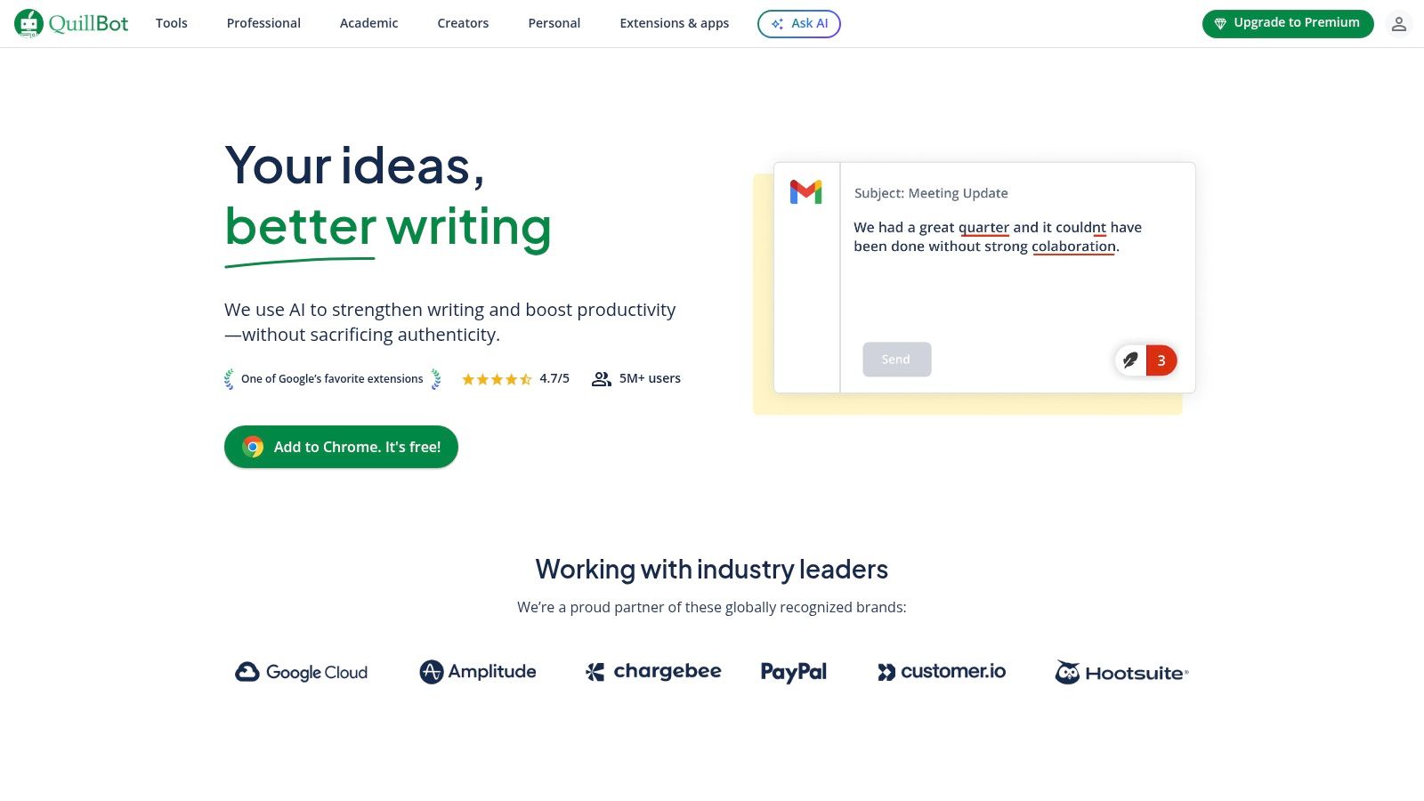 QuillBot – Paraphraser with Humanizer mode
