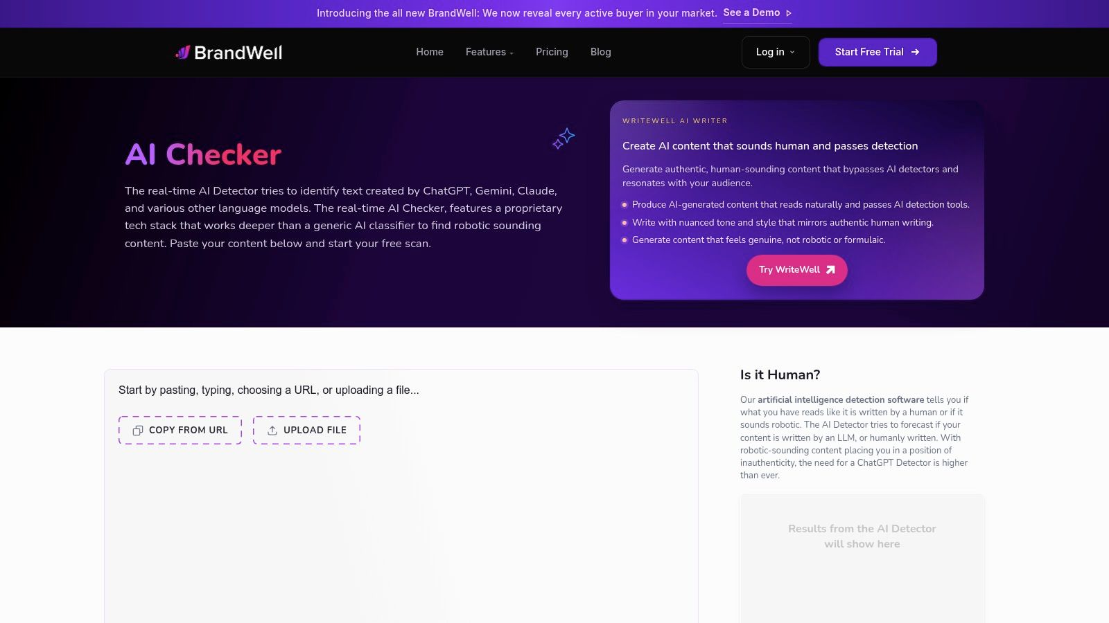 BrandWell (formerly Content at Scale) – AI Checker / WriteWell