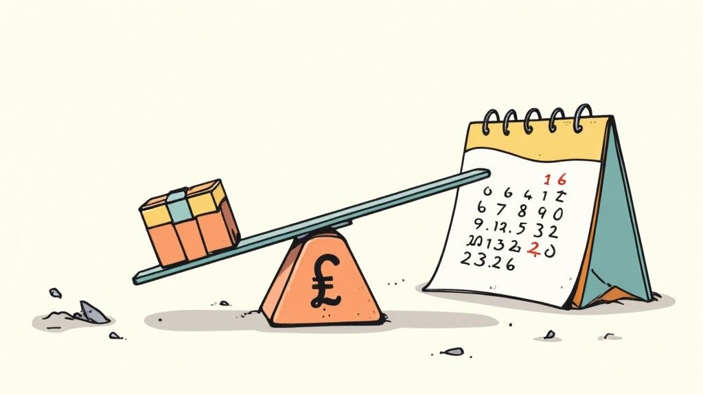 A calculator next to a piggy bank with a small plant growing out of it, symbolising financial growth and planning.