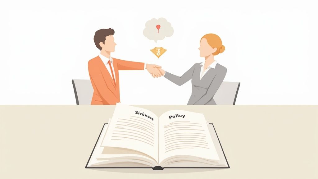 A manager and an employee having a supportive conversation in a modern office setting, illustrating a positive work culture.