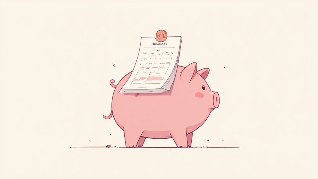 People discussing holiday rights at a table with laptops and documents.