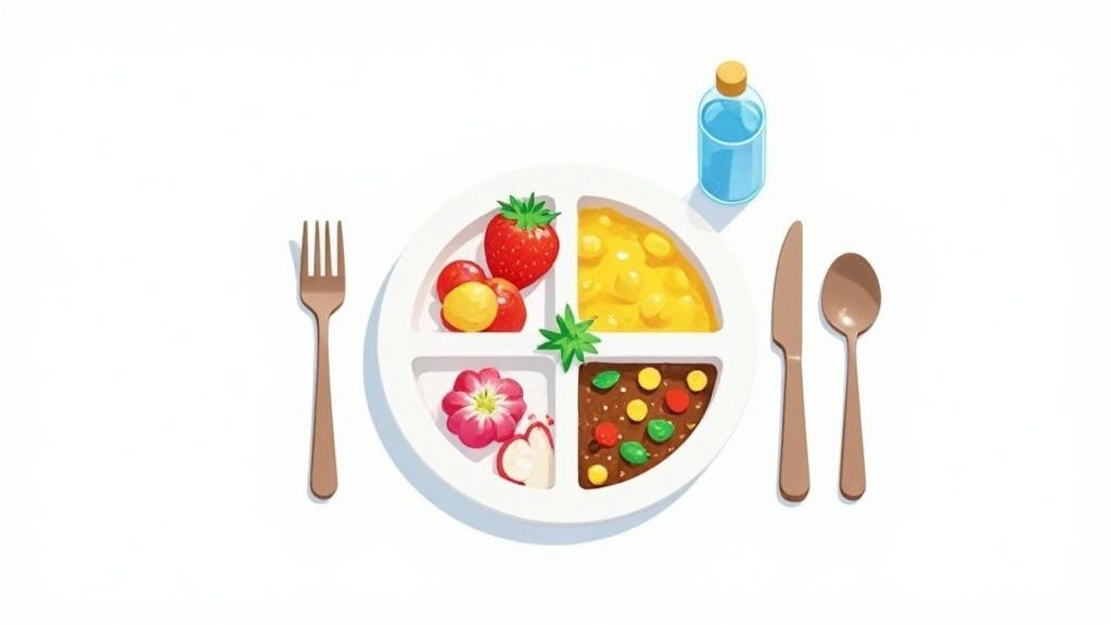 An assortment of fresh, healthy foods like fruits, vegetables, and nuts, representing a corporate nutrition programme.