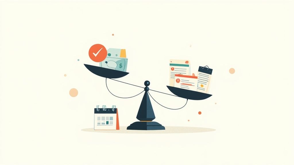 A person using a calculator to work out pay, signifying the importance of accurate holiday pay calculations.