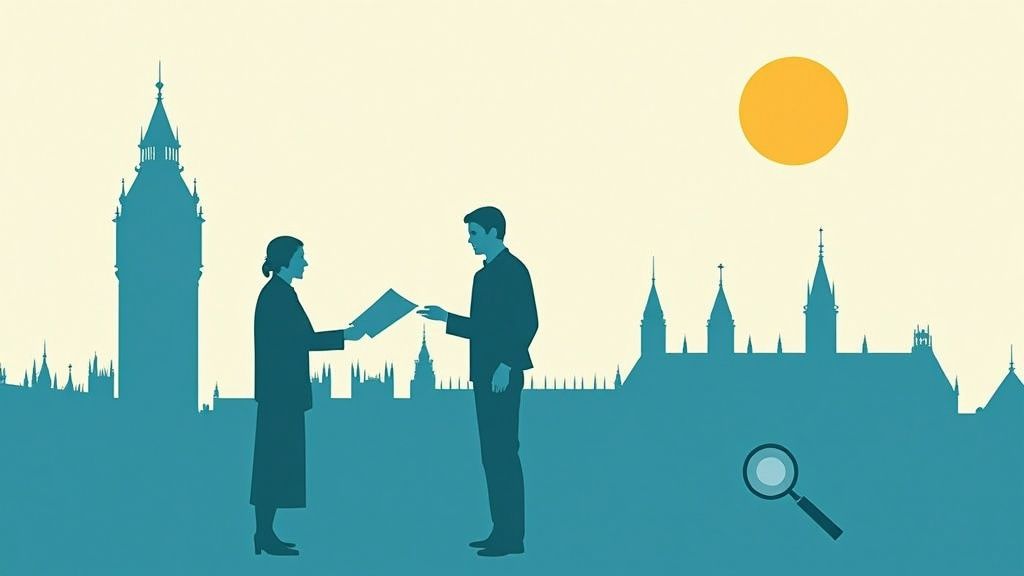 The Houses of Parliament in London, representing UK governance.