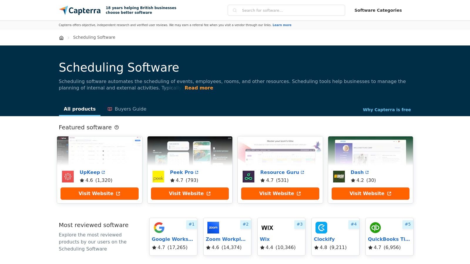 Capterra UK - Employee Scheduling Software Category