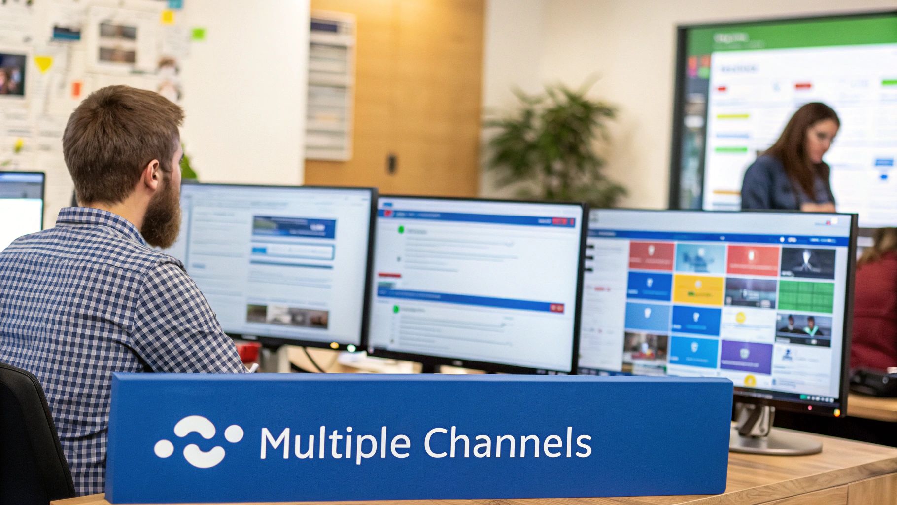 A diverse group of professionals engaged in a structured interview session