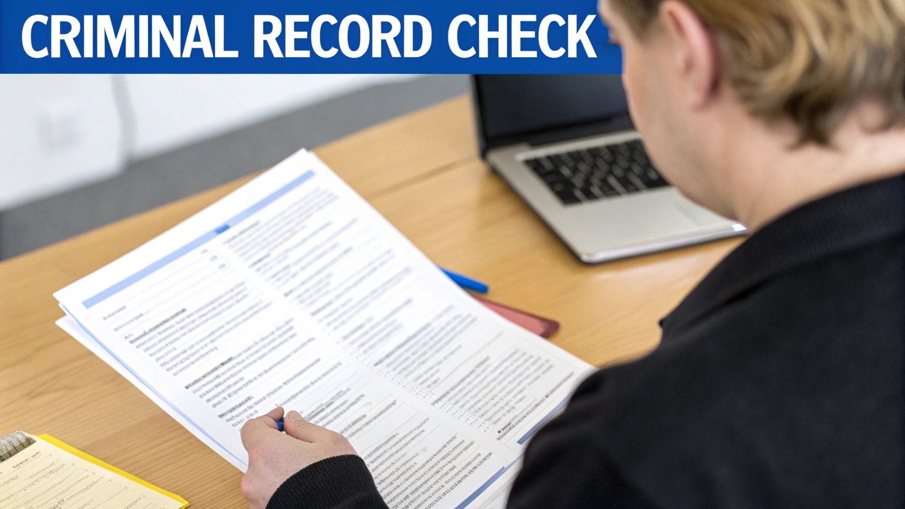 A magnifying glass hovering over a document with an official-looking seal, signifying inspection and verification.