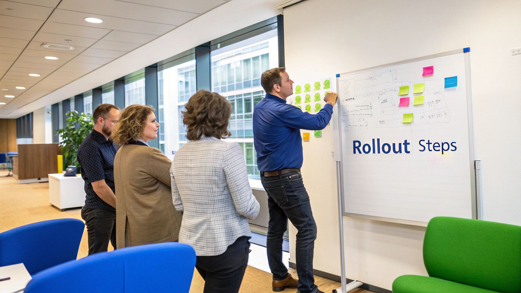 An image of a modern office, representing the professional setting of the banking and IT sectors.