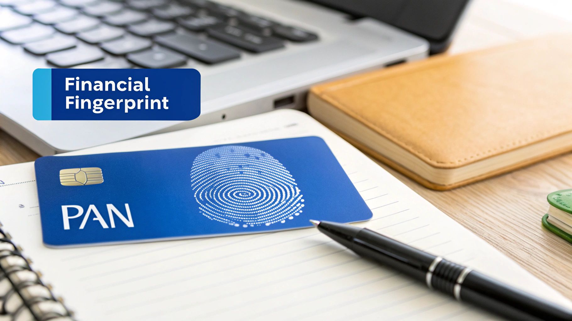 A person holding a PAN card with a lock symbol overlayed, representing security.