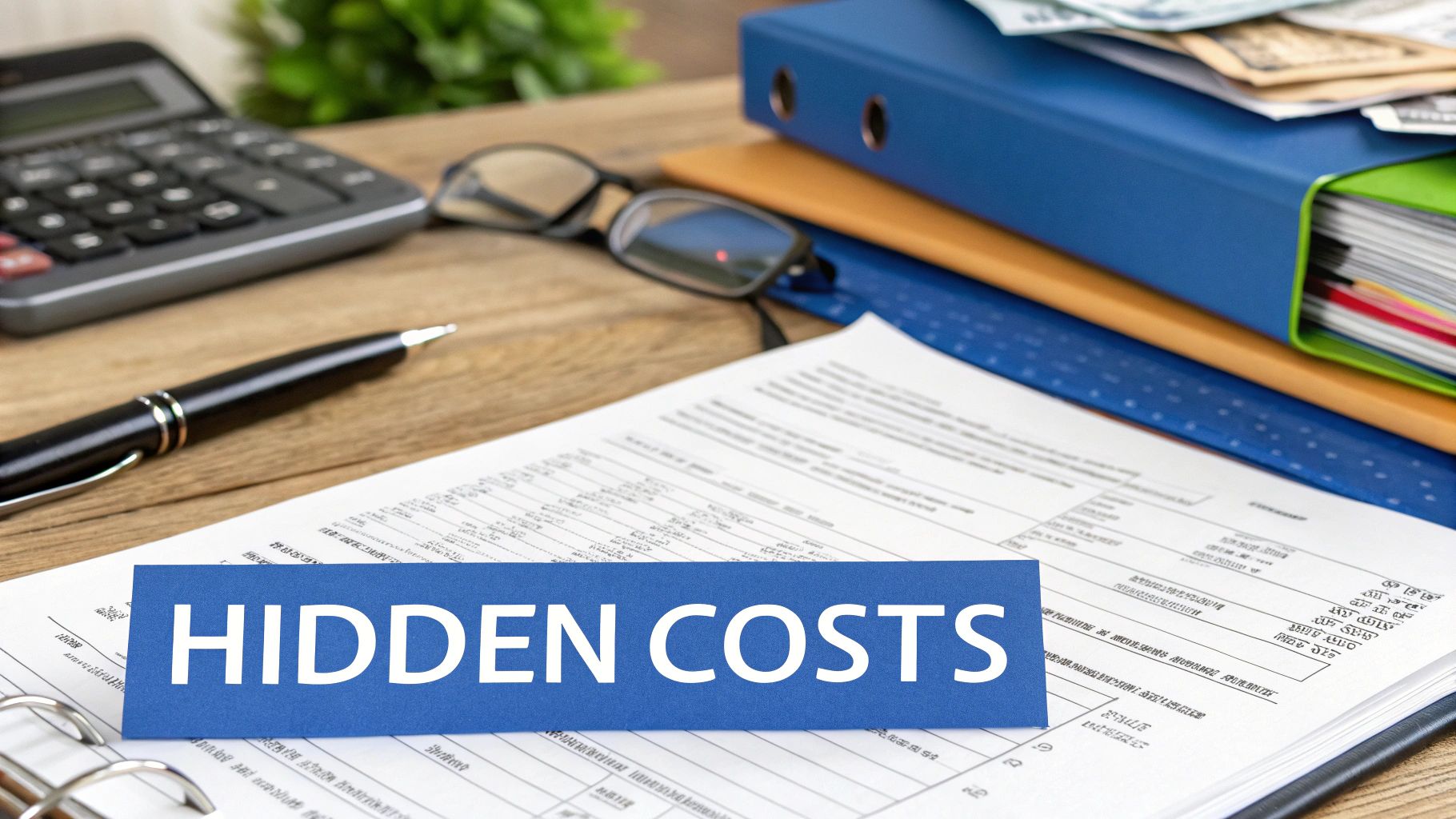 An iceberg showing the visible tip as initial certification costs and the submerged part as hidden, ongoing expenses.