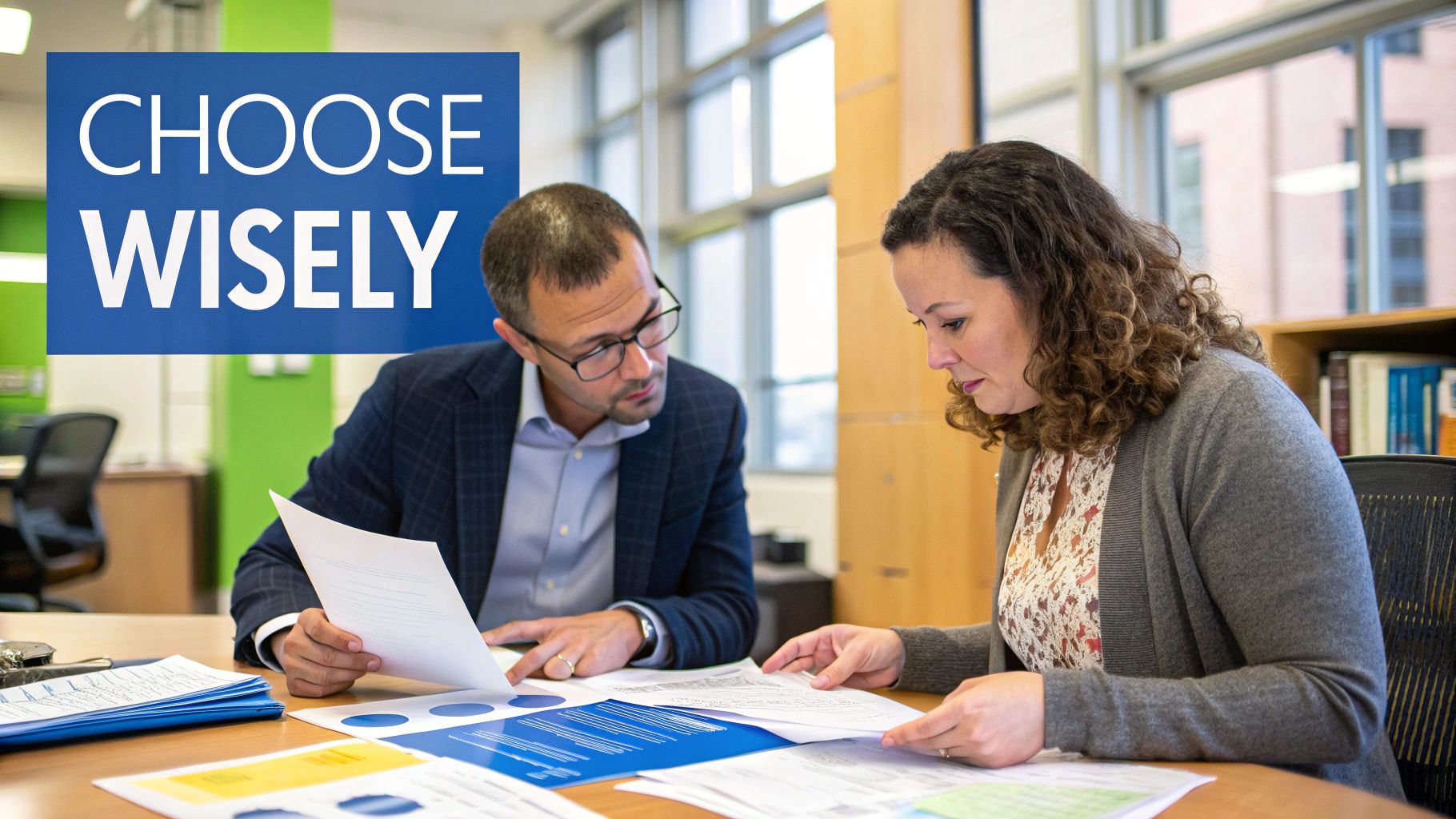 A professional shaking hands with a colleague at a networking event, signifying relationship building.