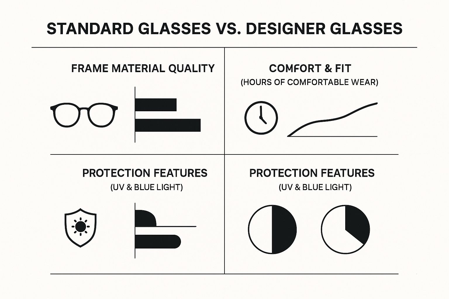 Infographic about designer glasses for women