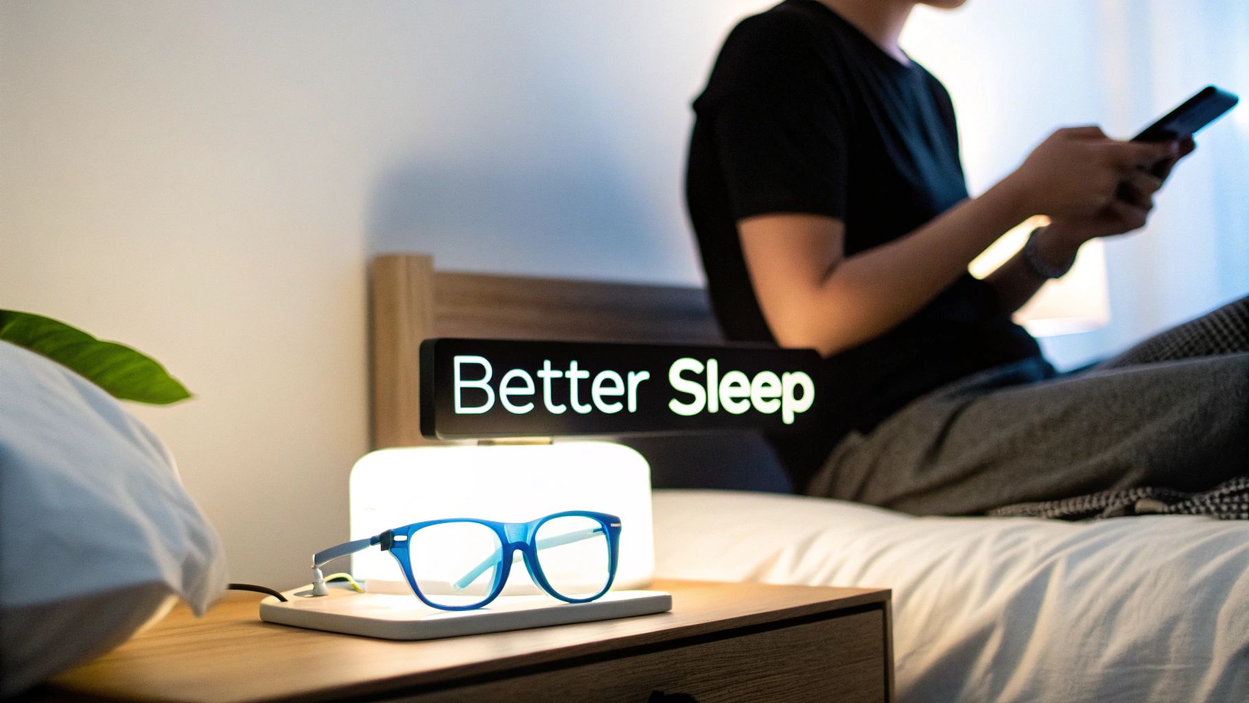 A person sleeping peacefully in a comfortable bed.