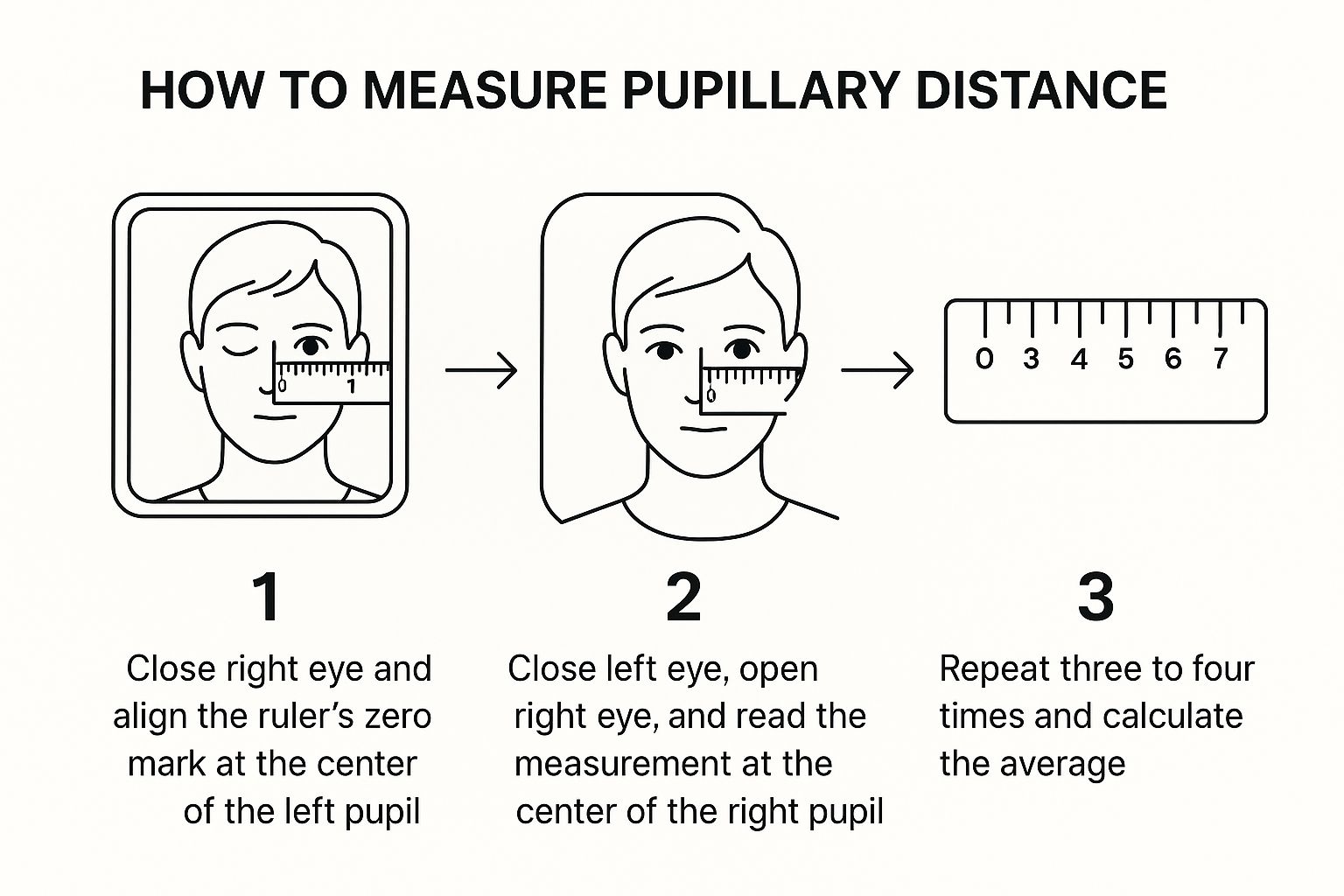 Infographic about how to measure pupillary distance