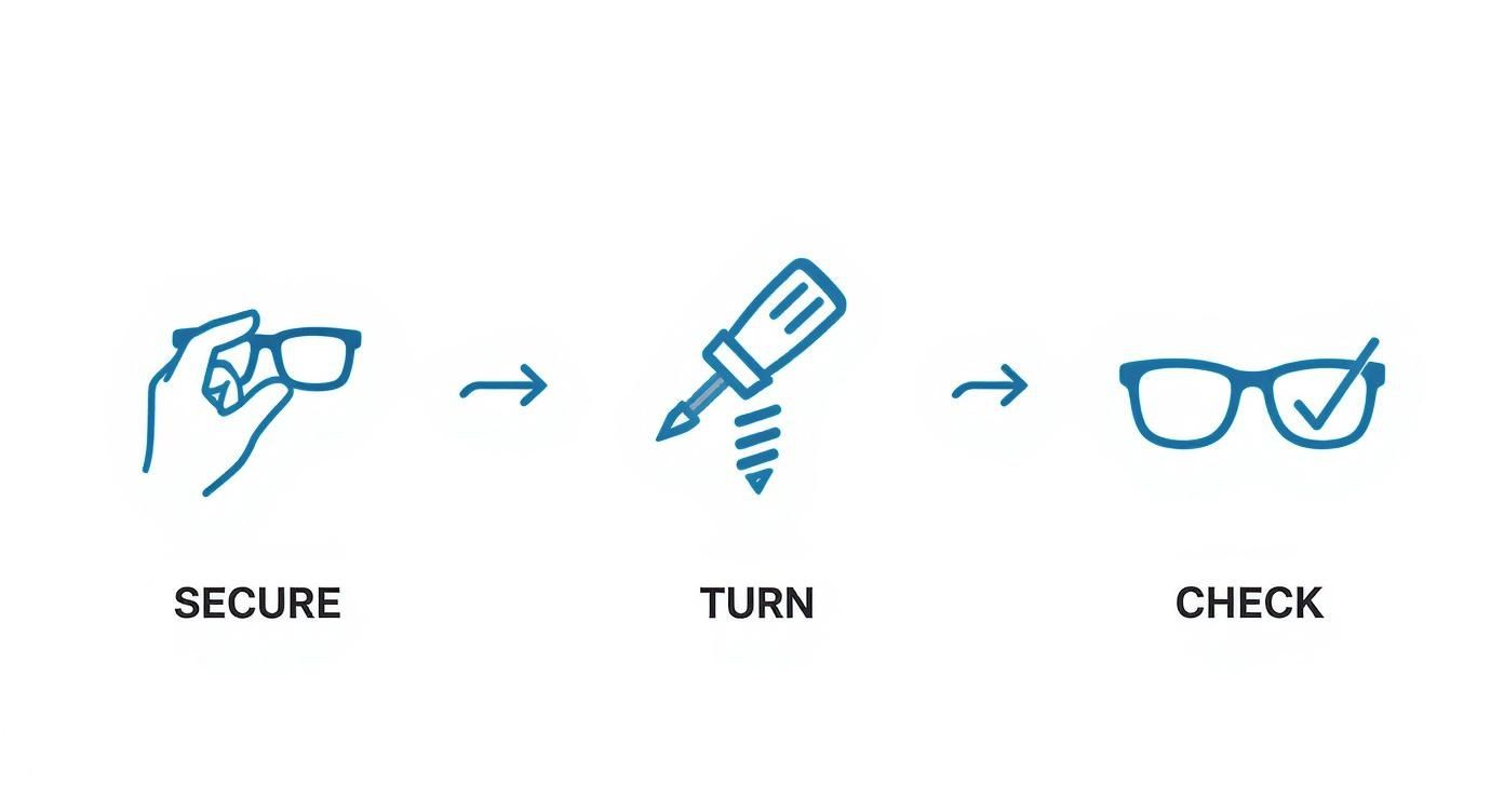 Infographic about how do i tighten my glasses