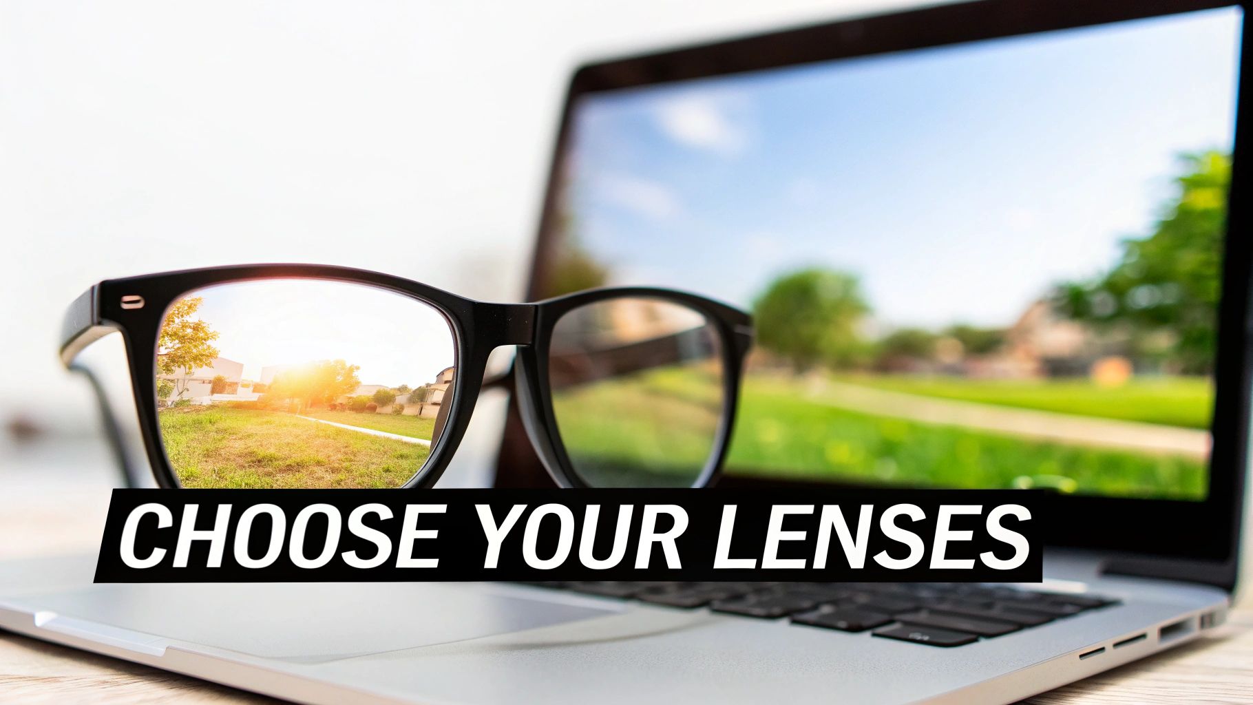 Woman wearing glasses looking at a laptop