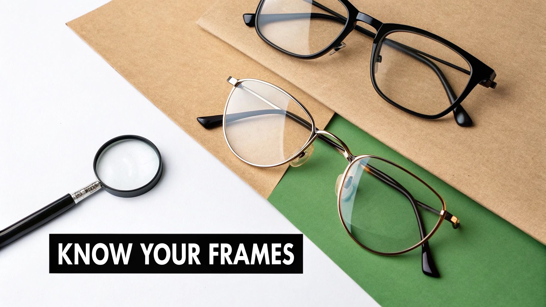 A close-up of a person's hands carefully examining the temple arm of a pair of glasses to find the model number.