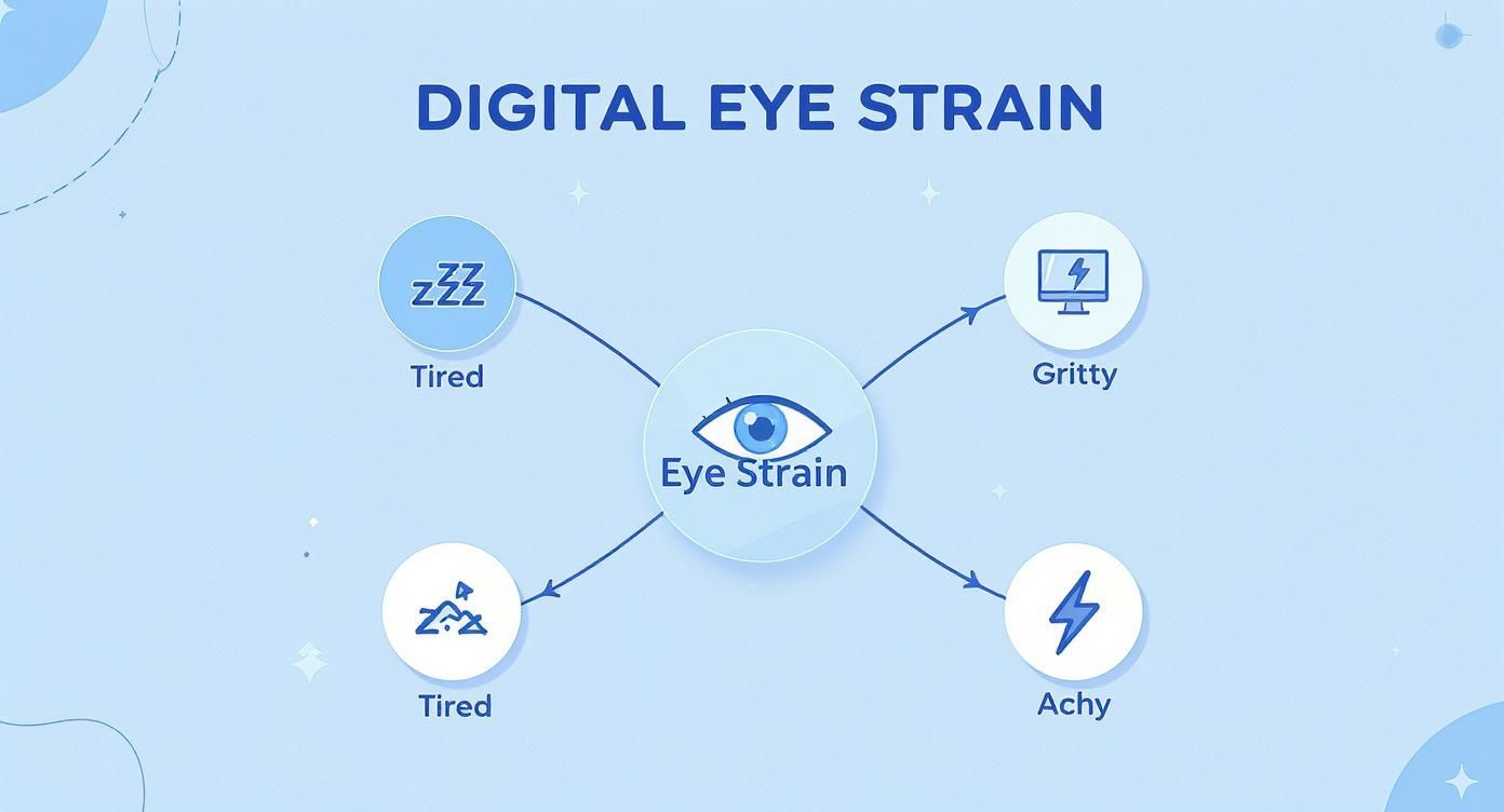 Infographic about symptoms of digital eye strain