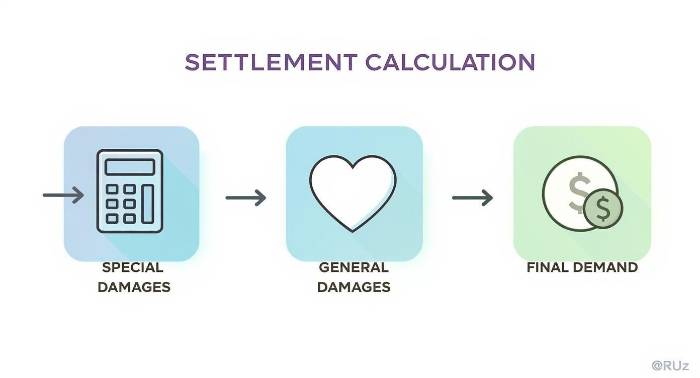 Infographic about demand letter to insurance company for auto accident