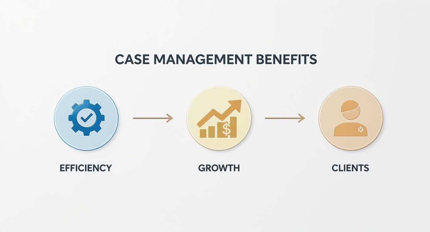 Infographic about case management for law firms