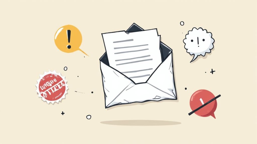 A red 'X' mark drawn on a document, symbolizing a mistake.