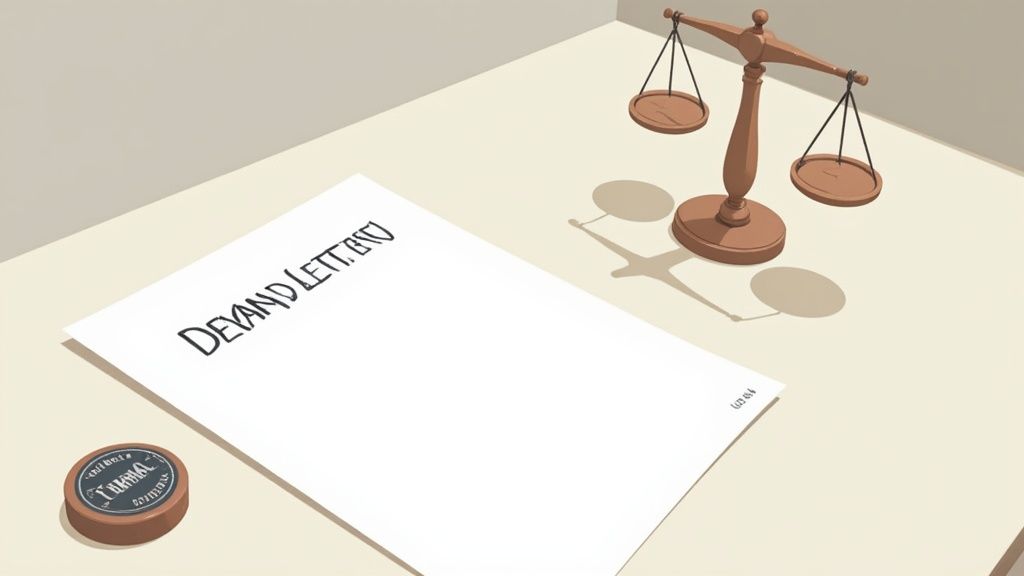 A person carefully reviewing and signing a legal document on a wooden desk.