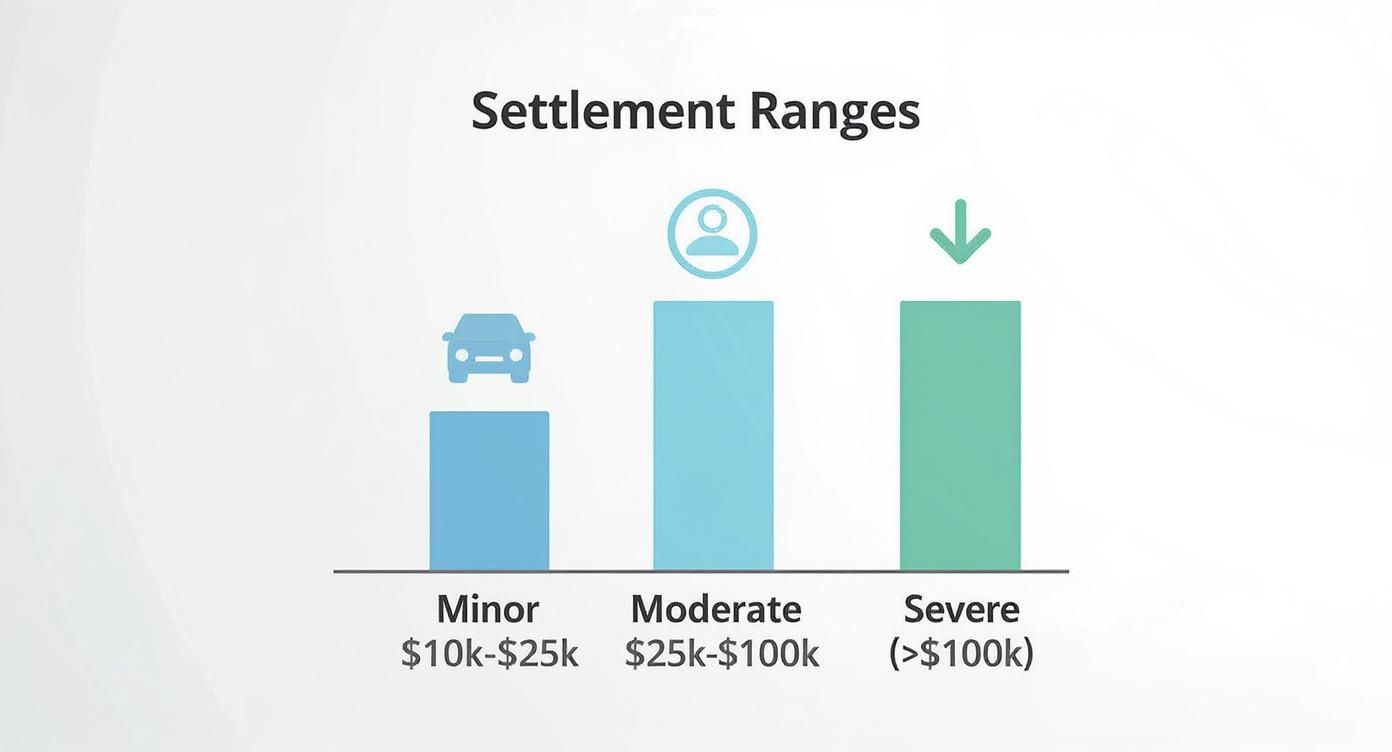 Infographic about back injury settlements from a car accident