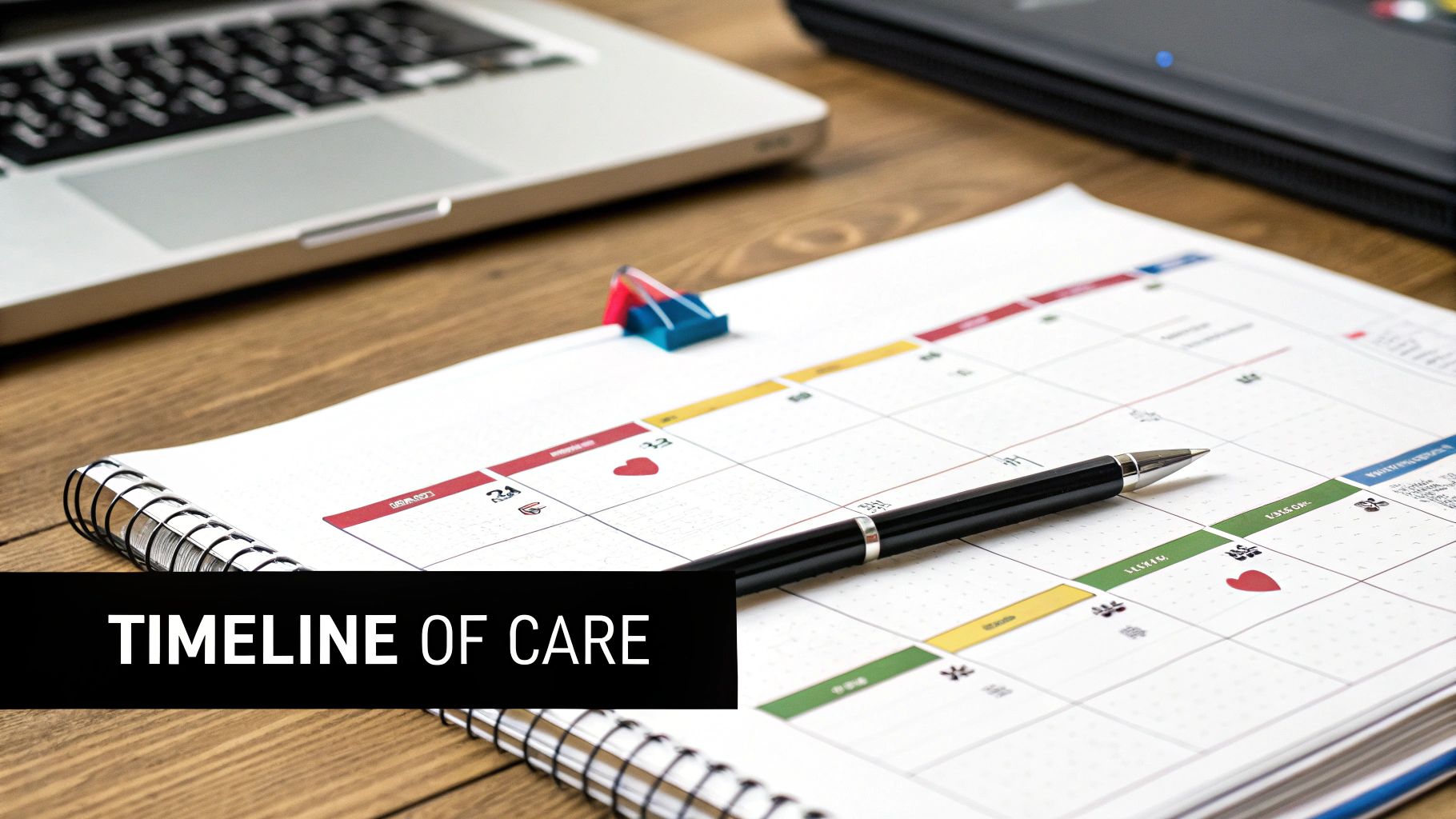 A person reviewing and highlighting medical documents to build a chronology.