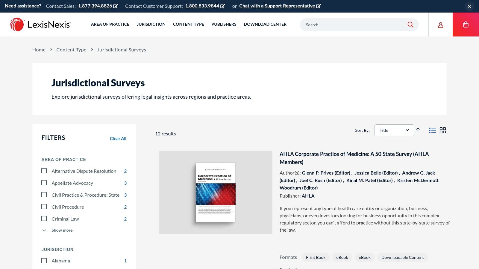 LexisNexis – Jurisdictional Surveys