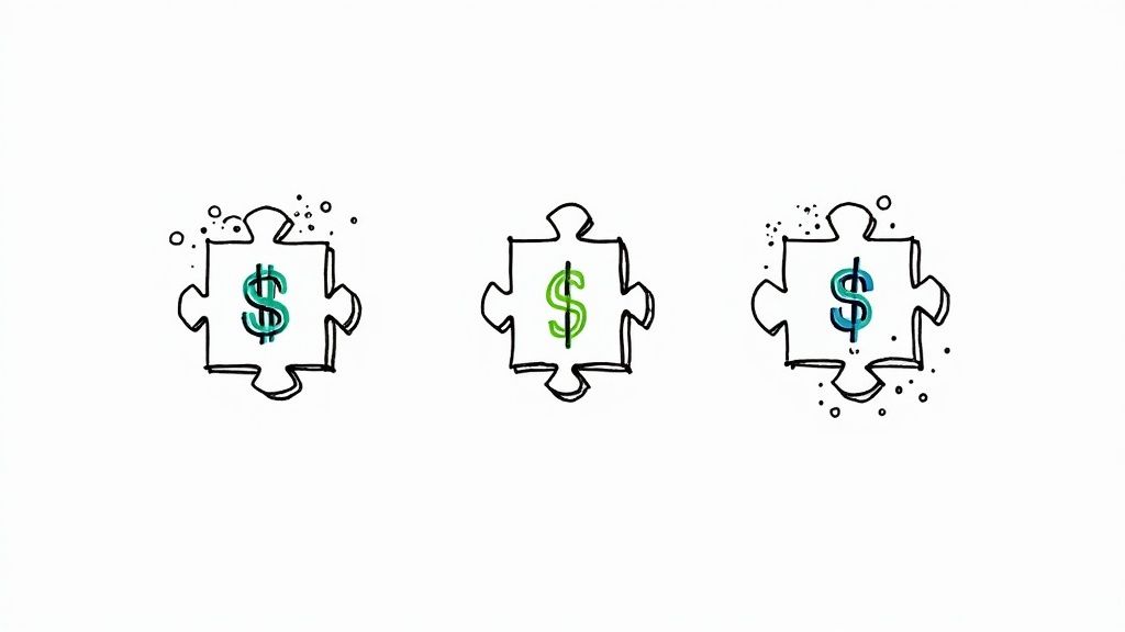 A balanced scale with a dollar sign on one side and icons for benefits like a clock, health symbol, and graduation cap on the other.