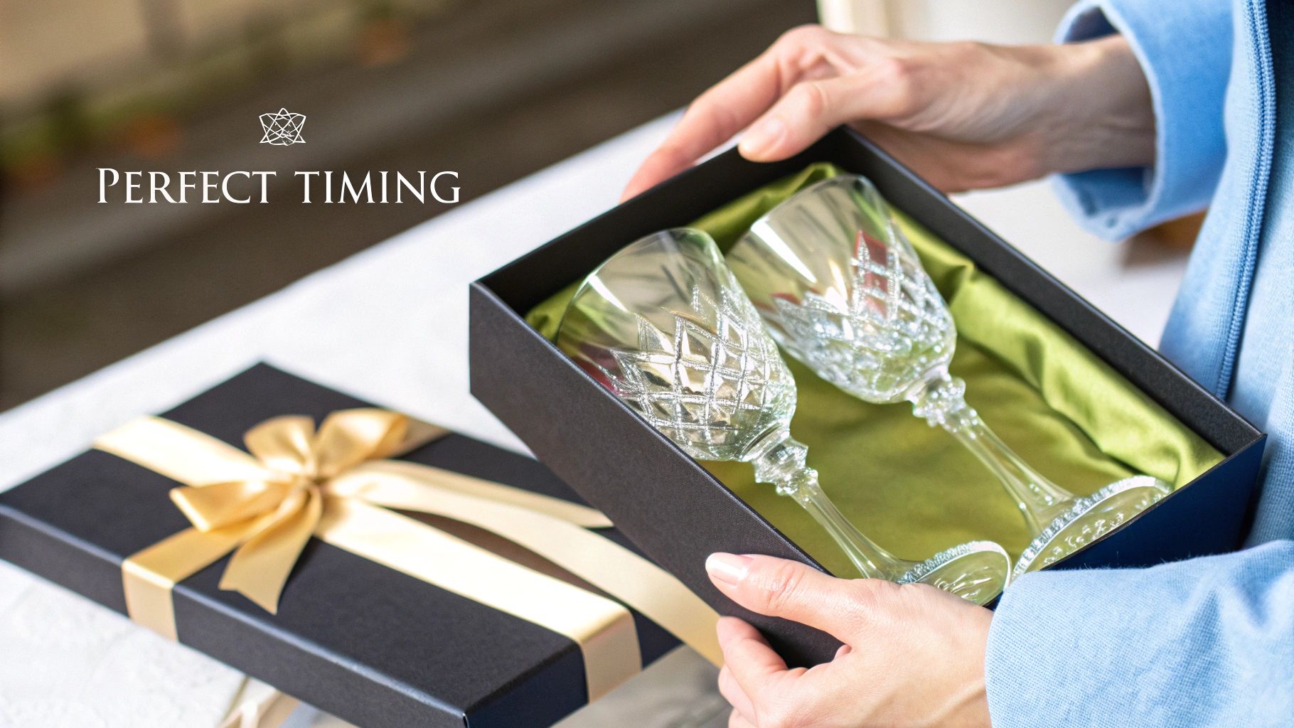 A beautifully wrapped corporate gift, highlighting the importance of a premium unboxing experience.