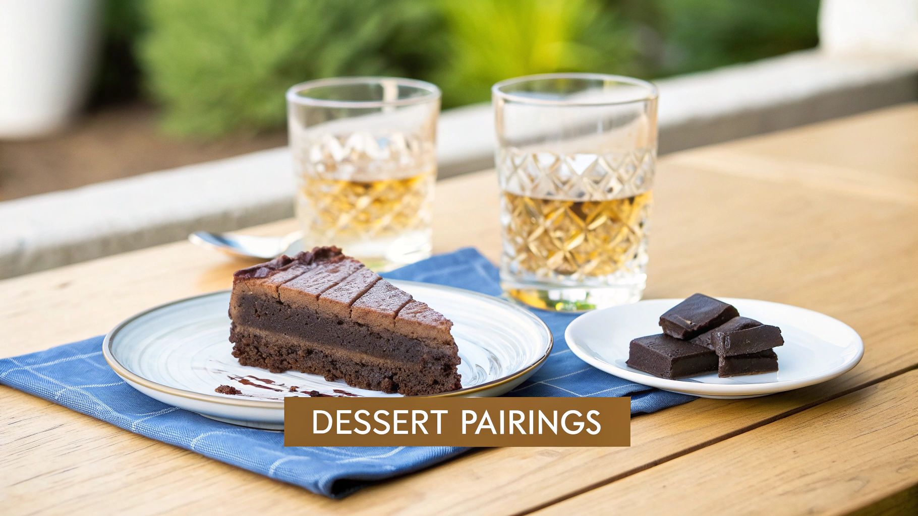 Desserts being paired with whiskey