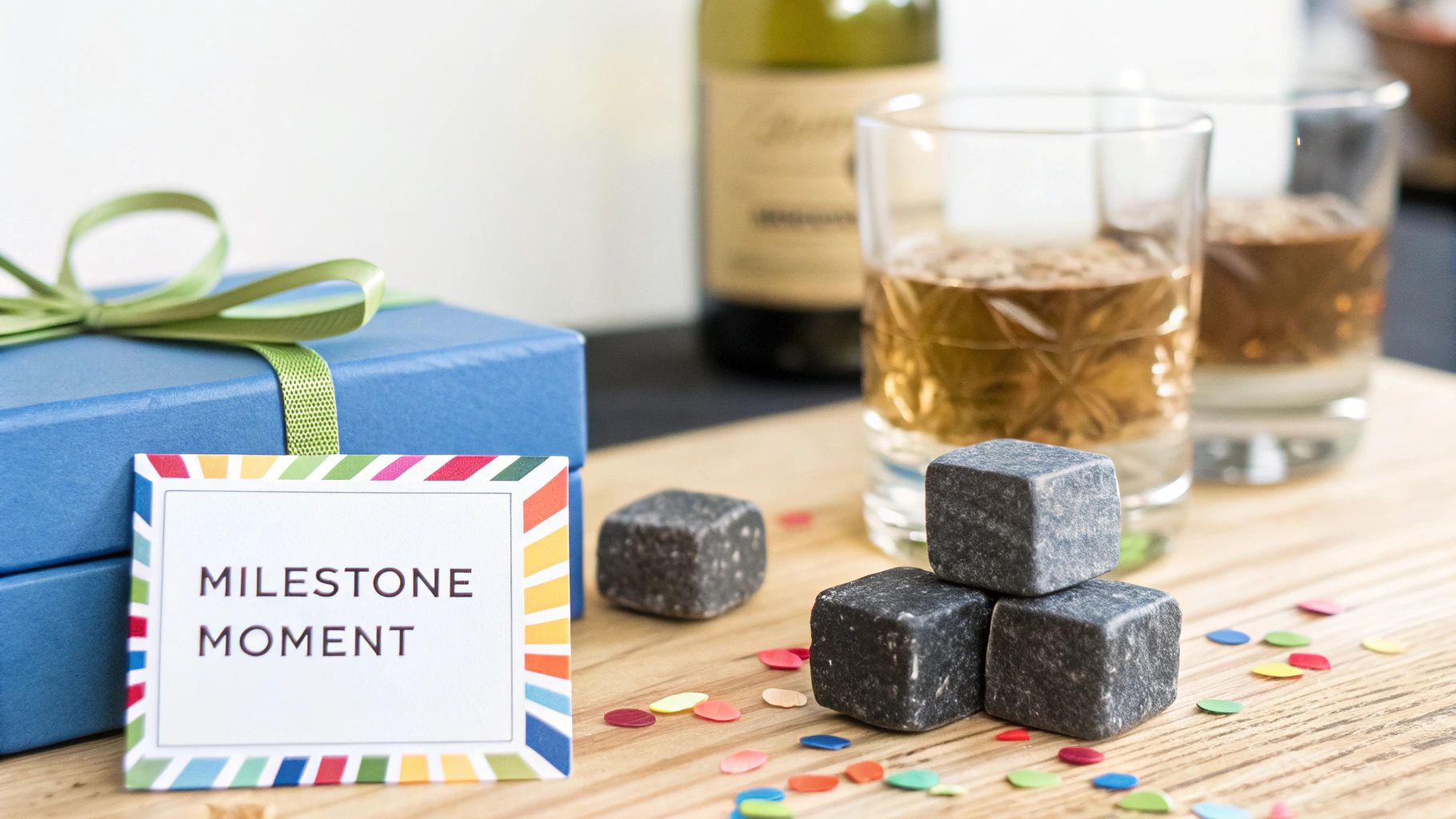 Employees celebrating a milestone with a sophisticated gift.
