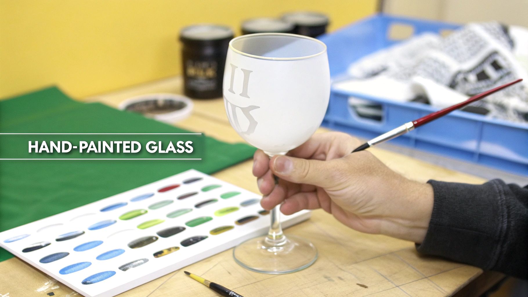 A collection of beautifully hand-painted glasses with colorful floral designs.