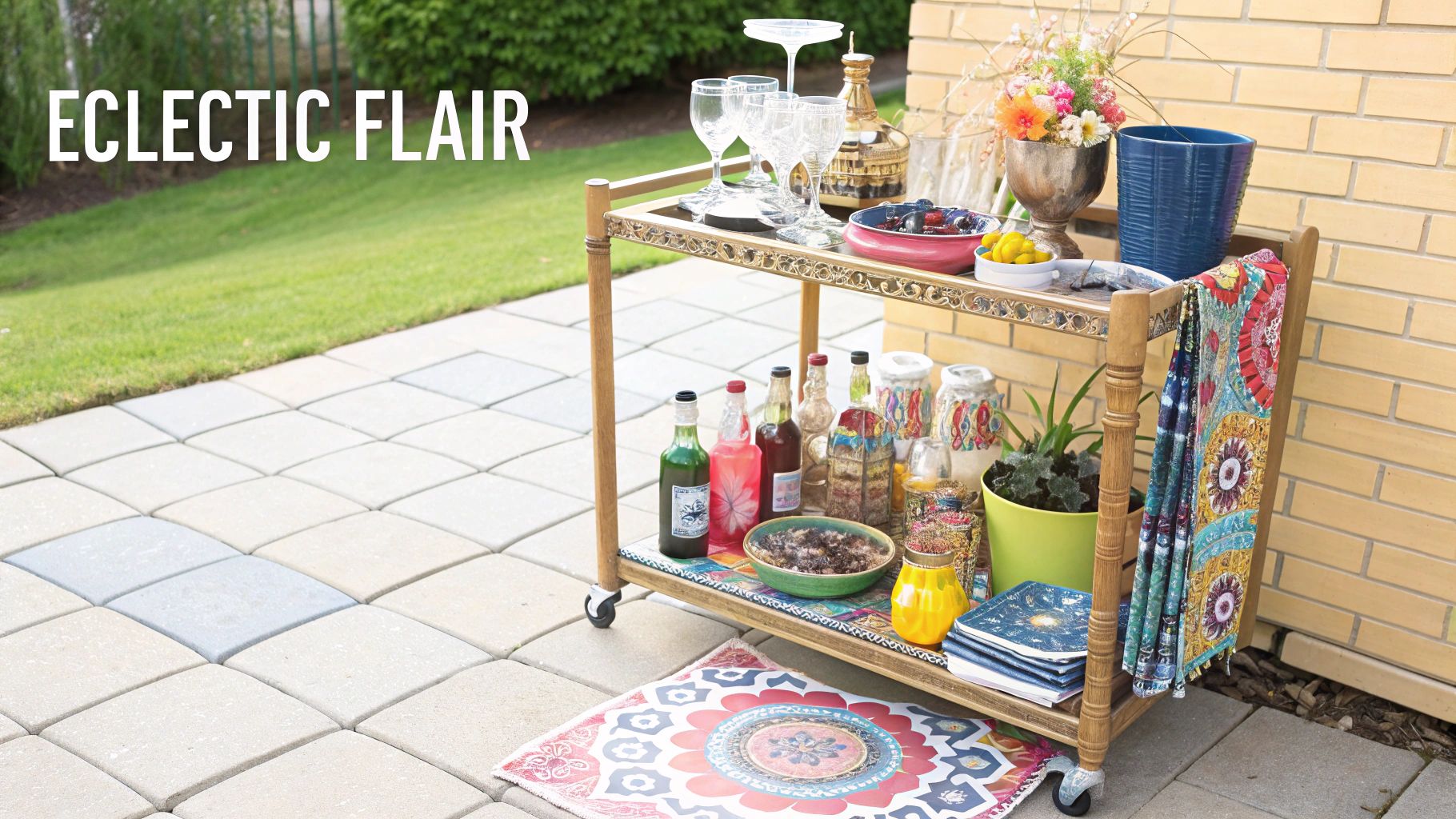 Maximalist Eclectic Bar Cart