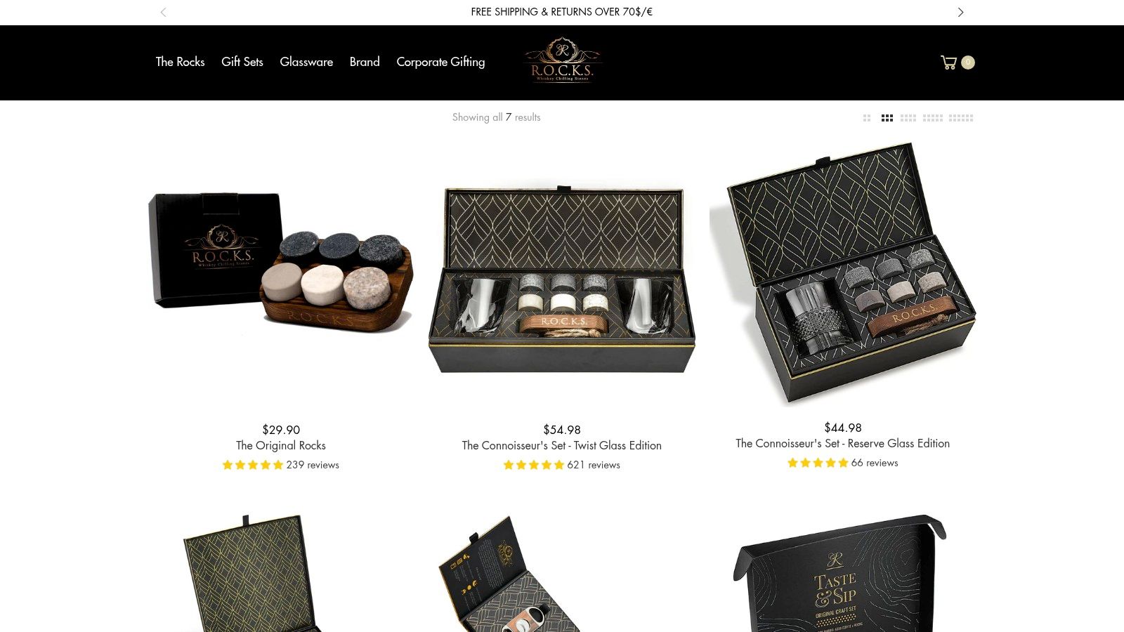 Whiskey Glass Gift Sets by ROCKS Whiskey Chilling Stones