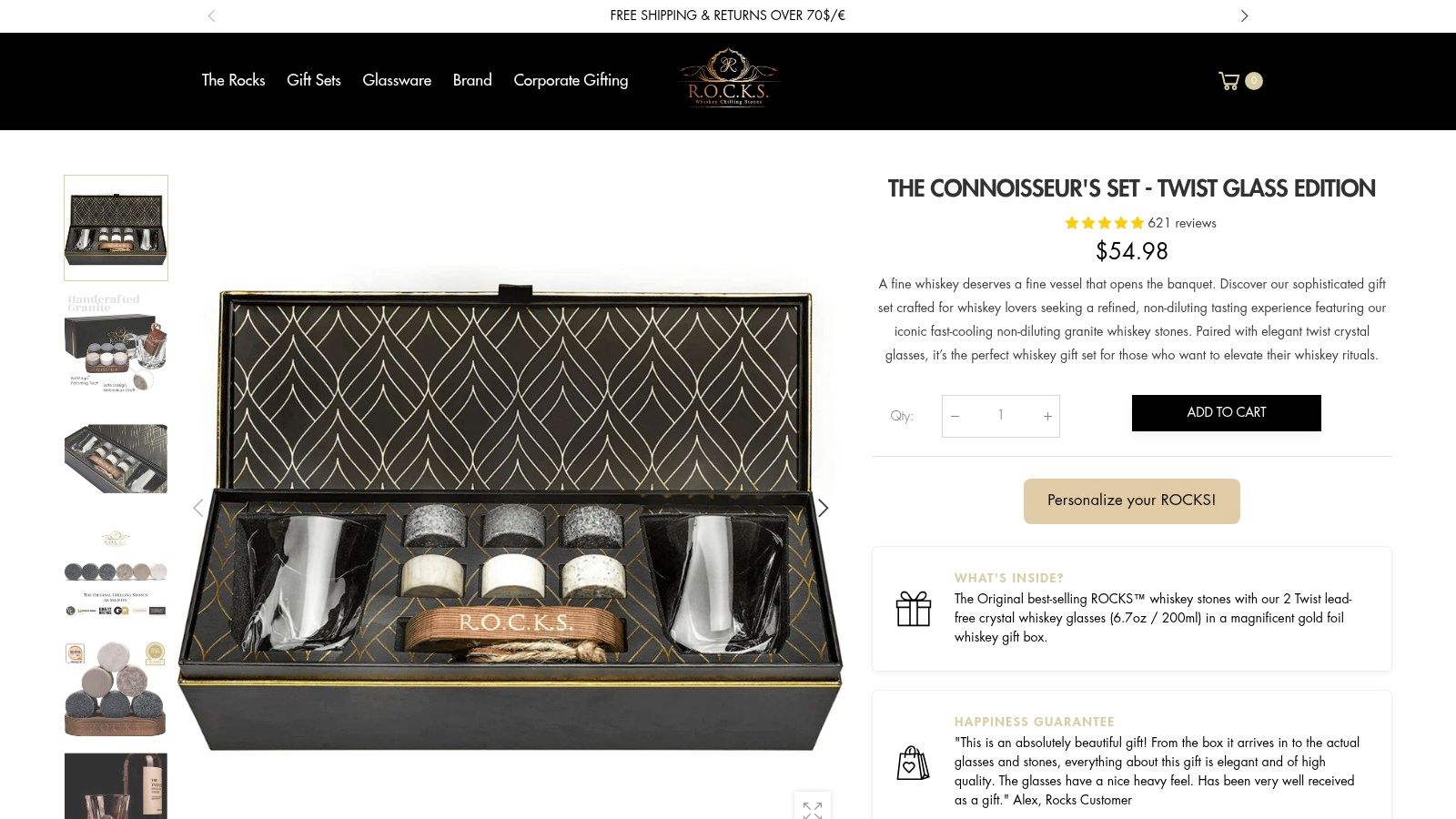 The Connoisseur’s Set – Twist Glass Edition (Whiskey Stones Gift Set)