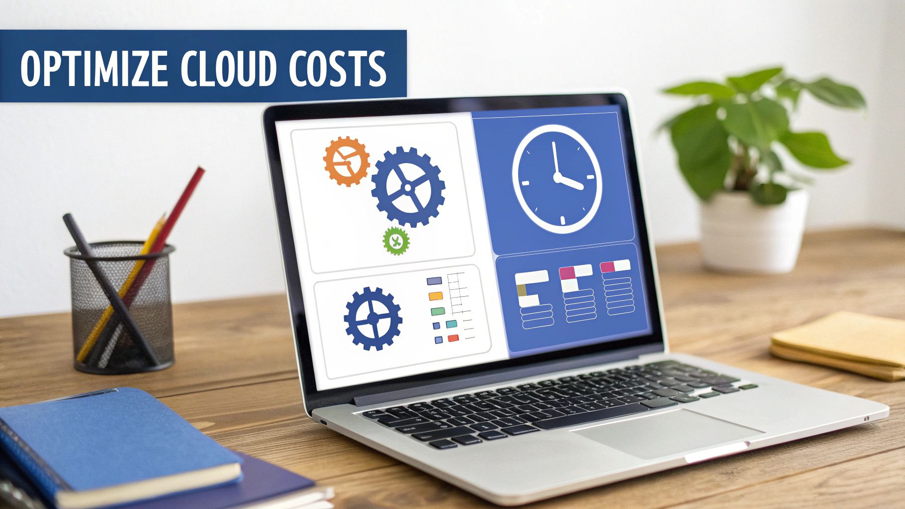 A person managing cloud resources on a digital dashboard, symbolizing cost optimization